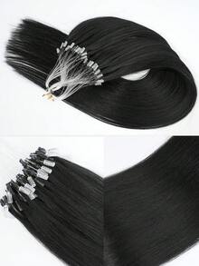 50g 50 Strands Micro Link Tip Hair Extensions 100% Real Human Hair, 16-24 Inch , Invisible Remy Cold Fusion Micro Link Tip Hair Extensions, #1 Jet Black,Long Straight Texture, Cold Fusion Installation, Buildable Fullness, Cosplay, Special Events - S1 - View 5