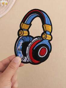 19件吉他耳機音符刺繡燙貼補丁 可愛DIY縫製貼花，適用於衣物、鞋子、帽子、包包、夾克裝飾 - 彩色 - 查看 5