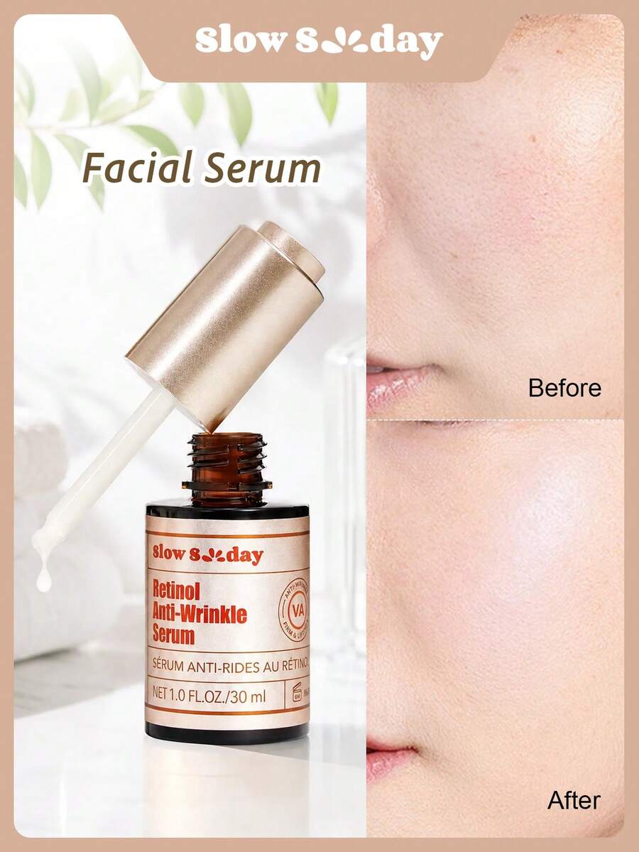 SlowSunday Retinol Anti-Wrinkle Serum, With Retinol, Makes Skin More Youthful And Radiant, Suitable For Summer, Y2K, Ideal For Party, Bcak To School - Clear - View 1