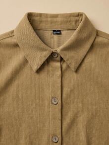 SHEIN Bộ đồ công sở thường ngày dệt cho nữ mùa thu - Màu Khaki - Xem 5