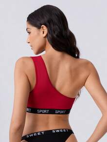 Loungeista Women's Sexy Hollow One Shoulder Bra - Red - View 2
