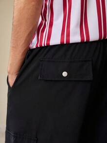 Whitmere Men's Lightweight Casual Outdoor Cargo Pants, Multi-Pocket Simple Fashion Long Trousers, Summer - Black - View 6
