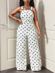 Slaydiva Casual Women's Denim Overalls Jumpsuit - White - View 5