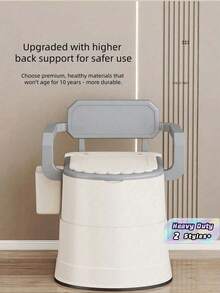 1PC Heavy Duty Plastic Bedside Commode With Non Slip Base Armrests Raised Seat Double Seal Odor Proof Compact Lightweight Sturdy Leg Frame For Elderly Mobility Aid Home Care Recovery Gift - Multicolor - View 1