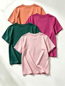 EMERY ROSE 4 piezas Camisetas de talla grande - Multicolor - Ver 2