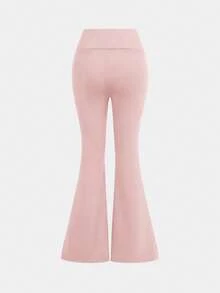 SHEIN Girlism Teen Girls 2pcs Set Zipper Solid Color Long Sleeve Top And Long Pants,Casual Sports Fashion Suit - Dusty Pink - View 9