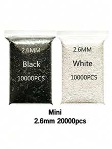 MINKOJA 2.6mm/5mm Black & White 3D Pixel Fuse Beads Toy, Suitable For Handcraft, Decoration And DIY Puzzle Making.Mixed‑Color Beans, Color System Is Not Fixed, Random Delivery. Please Do Not Purchase If You Mind. - Multicolor - View 10