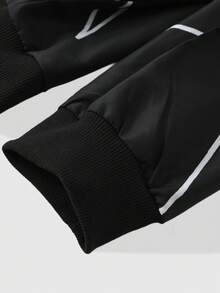 ROMWE MEN Street Life Jaket Racing Element Pria, Cocok untuk Musim Gugur/Musim Dingin - Hitam - View 7