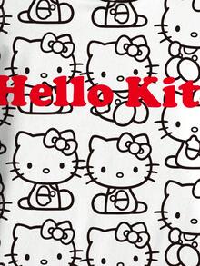 HELLO KITTY AND FRIENDS | SHEIN 女童夏季休閒卡通印花洋裝 - 白色 - 查看 4