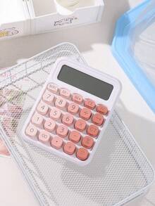 1pc Dopamine Rainbow Candy Print Calculator, 12-Digit Large Display, Cute Gradient Color Retro Design Student & Office Cashier Use,School Supplies,Back To School - Single Piece - View 10