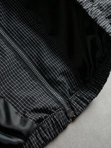 PAVTROS Men's Minimalist Casual Dark Gray Jacket, Zip-Up Jacket, Fashionable Loose Design, Suitable For Daily Casual, Weekend Outings, Music Festivals, Parties And Other Social Occasions - Black - View 4