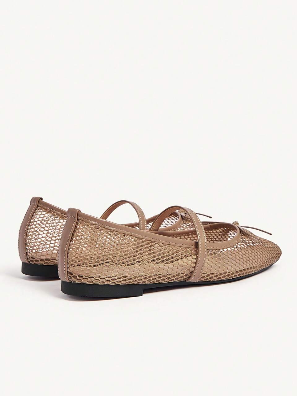 CUCCOO CHICEST Women's Shoes Spring And Summer Hollow Mesh Bow Fashionable Flat Bottom Small Square Toe Mary Jane Casual Valentine's Day Elegant Wear