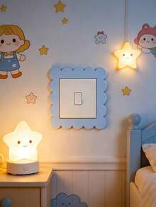 2pcs Pink Purple Wooden Switch Decorative Frames Dust-Proof Switch Protective Cover Easy Installation Wall Decor For Living Room Bedroom Kitchen Ideal For Birthday Wedding Housewarming Gift - protective cover - View 2