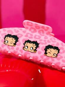 Betty Boop x SHEIN 時尚可愛卡通髮夾，適合女孩與女士，居家、沐浴、美容護理、髮型造型完美適用 - 粉色 - 查看 5