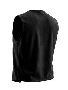 Yalmera Women's Suede Fringe Rivet Decor Boho Casual Jacket, Versatile For Daily, Vacation, Business, Beige, Sleeveless, Early Spring/Spring & Summer - Black - View 2