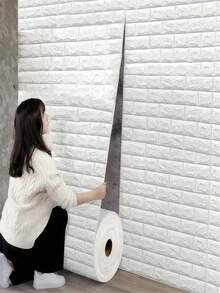 3D Brick Self Adhesive Wall Sticker Waterproof Oil Proof Stain Resistant Renovation Covering Peel Stick Wall Panel Home Decor Easy Install - White - View 2