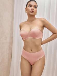Bralution 2pcs Women's Bra With Underwire And 2 Detachable Shoulder Straps - Dusty Pink - View 7