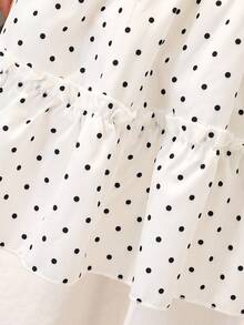 SHEIN Elladie kids 女童新款西裝領長袖外套搭配鬆緊腰 A 字版層次花卉印花吊帶洋裝 2 件套，適合休閒返校穿著 - 白色 - 查看 13