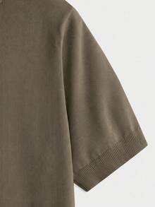 Manfinity VCAY Men's Casual Daily Short Sleeve Knit Top For Office - Khaki - View 4