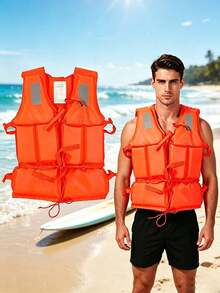 1PC Professional Thickened Detachable High Buoyancy Life Jacket Adult Youth Swimming Fishing Boating Flood Protection Portable Beach Water Sport Safety Vest Essential Accessory - Multicolor - View 3