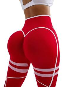 Velisys Velisys Women's Striped High Waist Daily Fitness Sports Leggings - Multicolor - View 7