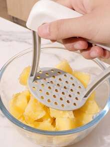 1PC Potato Masher With Non-Slip Plastic Handle, Mashing Plate Manual Food Press, Labor-Saving Kitchen Tool For Mashed Potato Pumpkin Vegetable Puree, Easy Clean Dishwasher Cooking Gadget - Multicolor - View 6