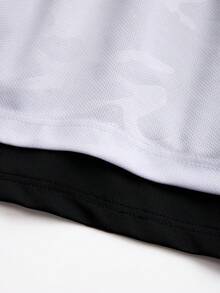 Gym Rark Men's Drawstring Waist Bull Head Print Casual Daily Double Layer Sports Shorts - White - View 3