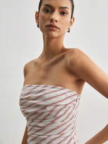 ATUI Studio Summer Casual Striped Tube Dress - Multicolor - View 5
