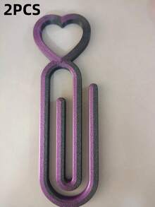 1/2/4/5/10pcs 5D Diamond Painting Heart Canvas Clips, Canvas Fixing Positioning Clamps, Handmade Square And Round Rhinestone Embroidery DIY Tools - black and purple - View 10