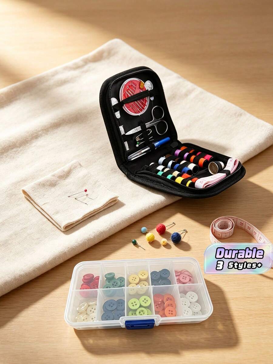 家用便攜式針盒套組,縫紉工具組,多功能縫紉工具套裝,針盒收納 - 多色 - 查看 1