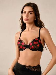 Hourtrue Women's Underwire Thin Cup Embroidered Bra, 1pc - Multicolor - View 5