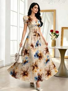 Modelyn Women's Elegant Floral Print Dress - Multicolor - View 6