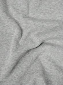 EMERY ROSE Women's Casual Heart Print Arched Hem Drawstring Sweatshirt, Autumn - Grey - View 6