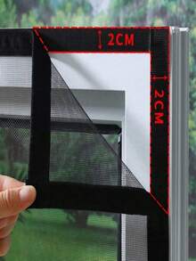 1PC Self-Adhesive Fiberglass Window Screen Mesh, No-Drill Easy Install, Bug-Proof Breathable Net For Home, Office, Kitchen, Dorm, Outdoor, Camping, Travel - Black - View 3
