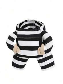 PETSIN 1PC Halloween Prisoner Themed Dog Two-Leg Costume, Funny Festival Photo Outfit For Pets - Black and White - View 11