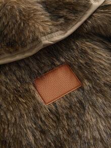 ACID BLVD Spring/Summer/Autumn/Winter Y2K Rock Style Metal Buckle Waist-Exposing Faux Fur Vest - Camel - View 5