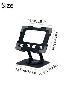 1pc Full Metal 360 Degree Rotatable Tablet Stand Adjustable Anti Slip Universal Holder For Ipad Smartphone Lazy Use Office Desk Travel Portable Phone Support Fashion Electronic Accessory - Multicolor - View 6