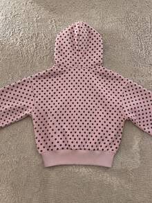IslaSuriya Sweatshirt Lengan Panjang Kasual Wanita Motif Polkadot dengan Tali Serut dan Tudung untuk Sehari-hari - MultiWarna - View 2