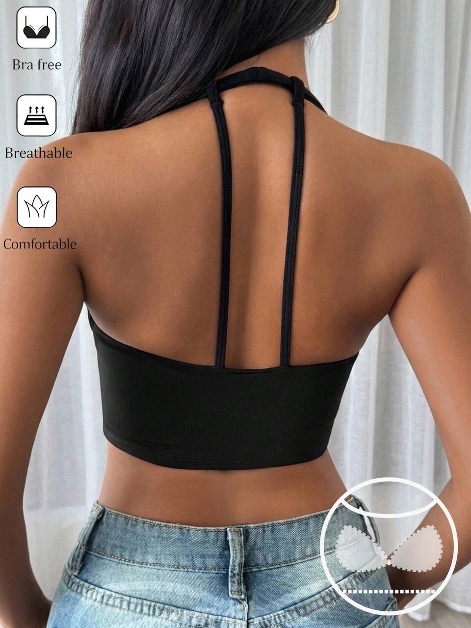 Seamless Racerback Sports Bra With Chest Pad And Twist Front Design For Women