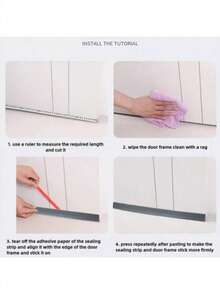 1PC Durable Door Bottom Seal Strip - Self-Adhesive Thicker Rubber Dust-Proof Seal, Soundproof, Easy To Install, , Suitable For Bathroom And Room Doors, Soundproof Strip | Smooth Door Seal - multicolor - View 5