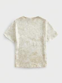 Manfinity Joysei Men's White And Brown Patterned T-Shirt, 3D Letter Design - White - View 4