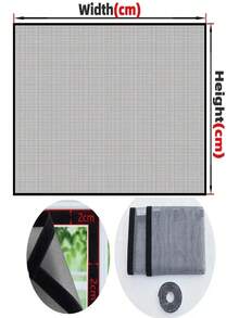 1PC Self-Adhesive Fiberglass Window Screen Mesh, No-Drill Easy Install, Bug-Proof Breathable Net For Home, Office, Kitchen, Dorm, Outdoor, Camping, Travel - Black - View 2