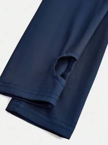 SHEIN Girlism Tween女孩純色拉鍊長袖上衣與喇叭褲休閒日常套裝 - 彩色 - 查看 8