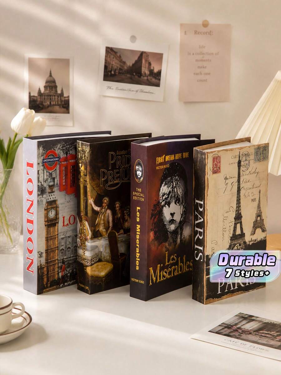 1PC Realistic Book Safe, Metal Coin Bank & Hidden Desktop Storage Box ...