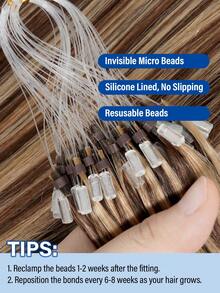 50g 50 mechones de extensiones de cabello con punta de micro enlace, 100% cabello humano real, 16-24 pulgadas, extensiones de cabello con punta de micro enlace invisible Remy de fusión en frío, color resaltado #4P27, textura larga y recta, instalación de fusión en frío, volumen construible, cosplay, - S4/27 - Ver 7