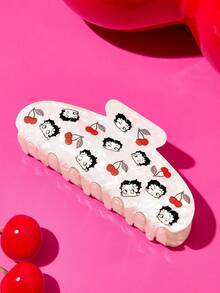Betty Boop x SHEIN 時尚可愛卡通髮夾，適合女孩與女士，居家、沐浴、美容護理、髮型造型完美適用 - 白色 - 查看 2