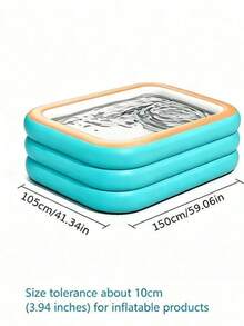 2PCS Large Family Inflatable Swimming Pool For Outdoor Garden Backyard Summer Water Fun With Thick Durable PVC Material Quick Inflation Easy Drainage Portable For Party Gathering Pool Party Vacation Resort Family Activity Hot Season Must Have - Inflatable Swimming Pool - View 3
