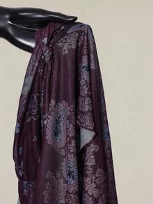SHEIN ICON 女款全印花百褶休閒日常穿搭上衣 - 紫色 - 查看 8
