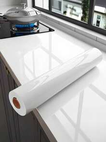 1 Roll High-Gloss Self-Adhesive Fridge Sticker, Waterproof Oil-Proof Thick Peel & Stick, Durable Removable Wallpaper, For Kitchen Counter, Cabinet, Desk, Furniture, AC, Washer, Fridge, Home Decor, Spring Refresh, Gift Idea - White 1pc - View 4