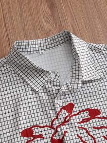 SWAVVY Camisa casual estampada para hombre, primavera/verano - Gris - Ver 3